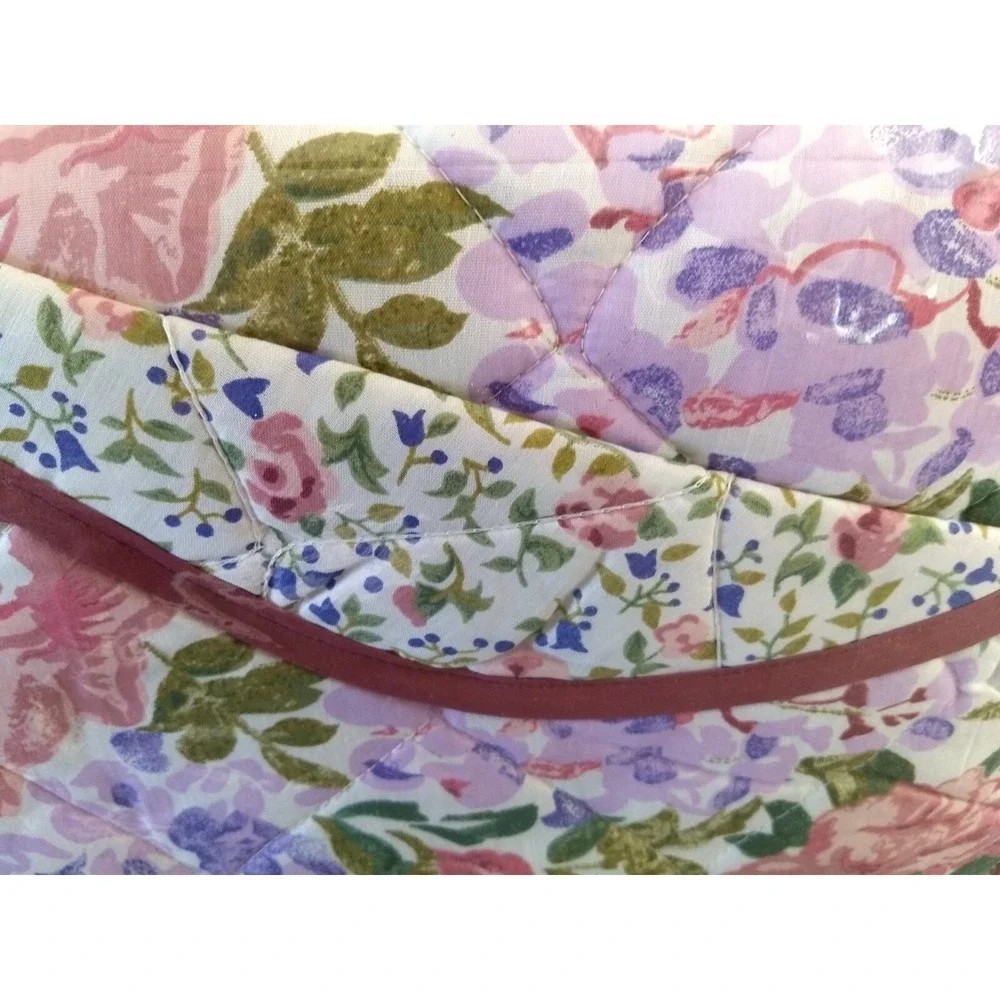 All Seasons Full Size Reversible Quilt Cotton‎ Blend Floral Bedspread Vtg NOS